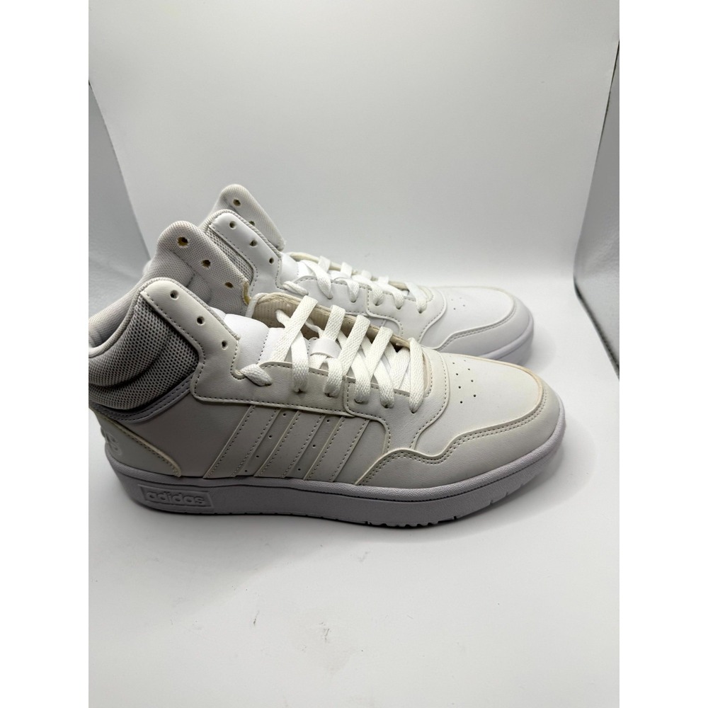 Adidas Hoops 3.0 Mid HP7940 Womens 8.5 Sneaker Cloud White Metal Gray Shoes - Picture 4 of 9